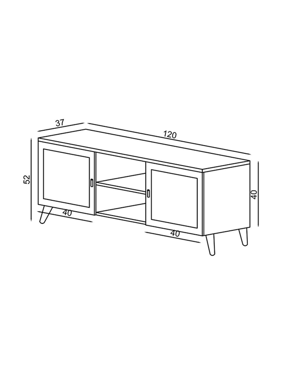 Danube Home Erva TV Cabinet for up to 55 Inches TV, Grey