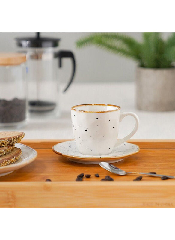 

Danube Home 200ml Aadira Fine Porcelain Stylish Cup and Saucer, White