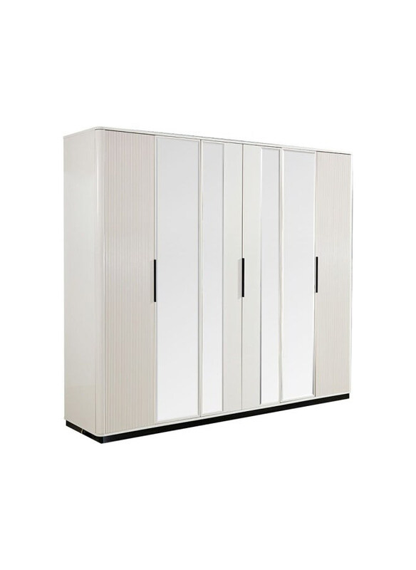 

Danube Home Krisalis 6-Door Wardrobe, Beige/Black