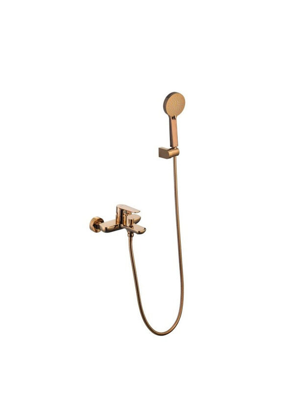 

Danube Home Cali Wall Mounted Bath Shower Mixer Set, Rose Gold