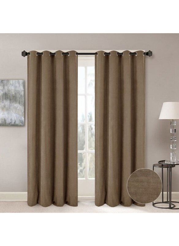

Danube Home Meadow Jacquard Curtains, 2 Pieces, Brown