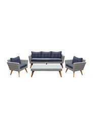 Danube Home Vita Sofa Set Grey (4 Pieces), Grey