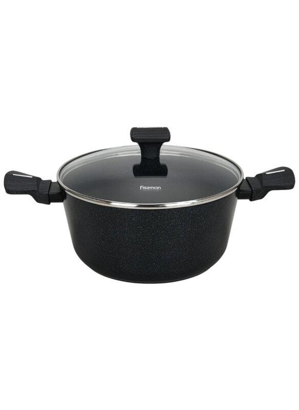 

Fissman 22cm Non Stick Stockpot with Lid, Black