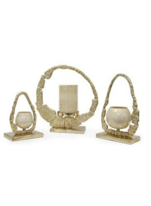 

Danube Home Serengeti Metal Candle Holder, Gold