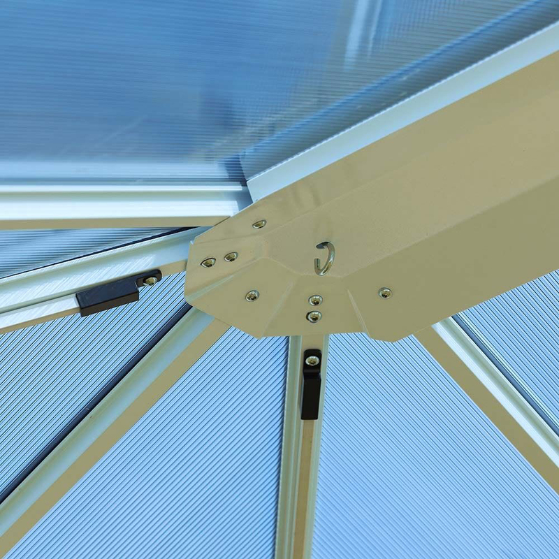 Danube Home Veora Gazebo Steel Frame with Polycarbonate Roof, White