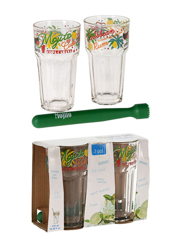 

Danube Home 3-Piece Mojito Glass Set, Clear