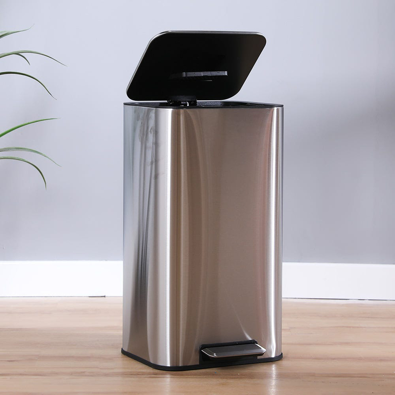 Danube Home Falcon 30L Stainless Steel Pedal Bin with Soft Close, SK19007B-002, Matte Silver