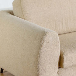 Danube Home Luna 1 Seater Fabric Sofa With Plastic Leg, Brown