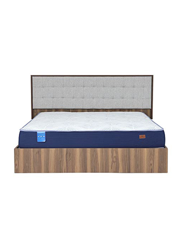 Danube Home Gel Pocket Spring & Memory Foam Mattress, White/Dark Blue