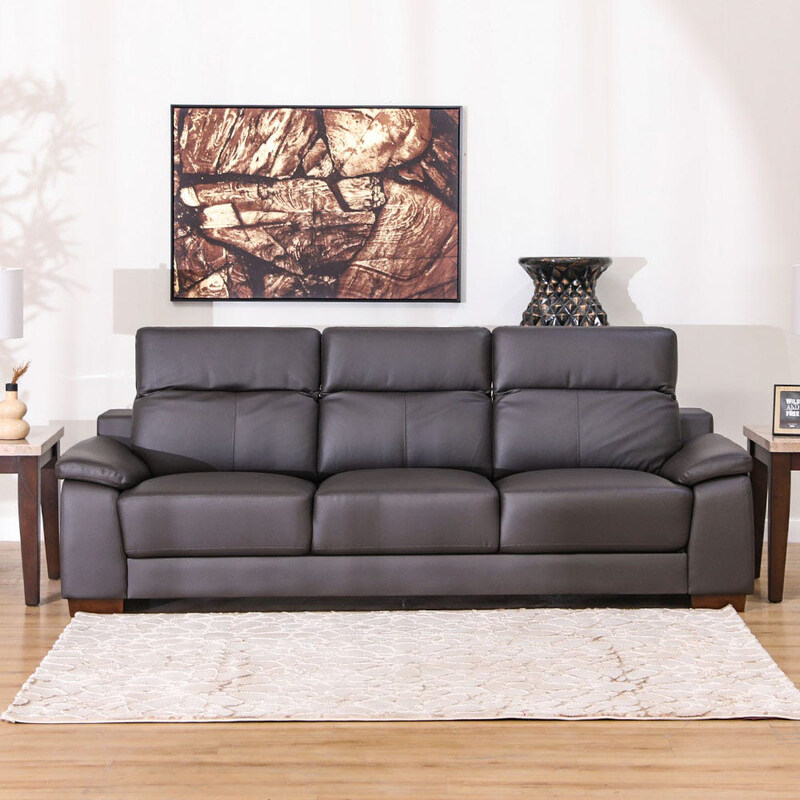 

Danube Home Efraim 3 Seater Half Leather Sofa, Black