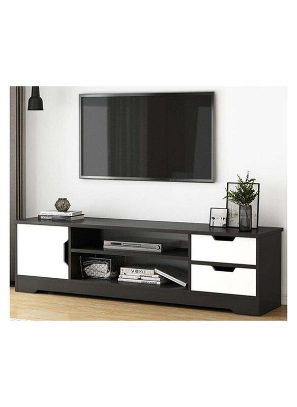 

Danube Home Topaz TV Entertainment Modern Design Wall Unit Furniture Wooden TV Stand, Grey/White