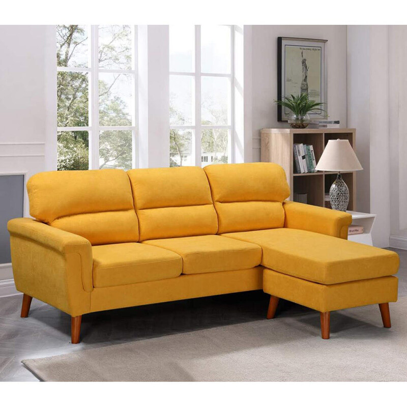 

Danube Home Sky Corner Fabric Sofa, Yellow