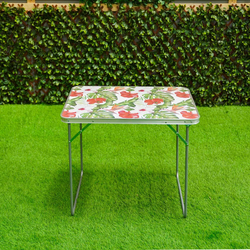 Danube Home Flora Rectangle Picnic Folding Table, Floral