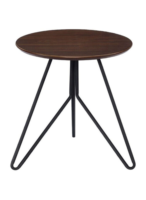 

Danube Home Jace Round End Modern and Stylish Side Table, Walnut/Black