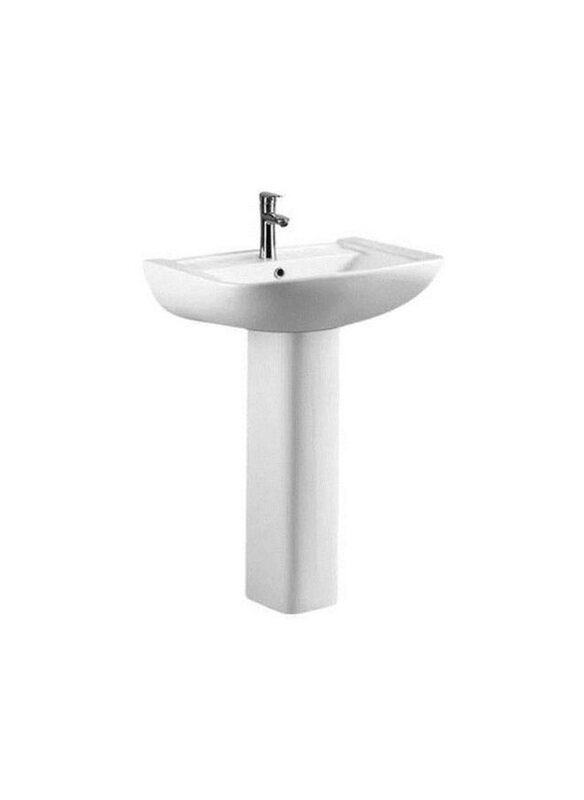 

Danube Home Milano Wash Basin Full Pedestal Ceramic Full Pedestal Wash Basin Sink, White