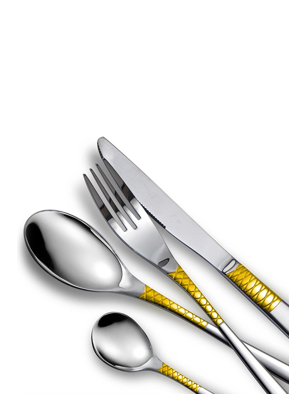 Danube Home 32-Piece Tennessee Stainless Steel 201 Cutlery Set, Gold