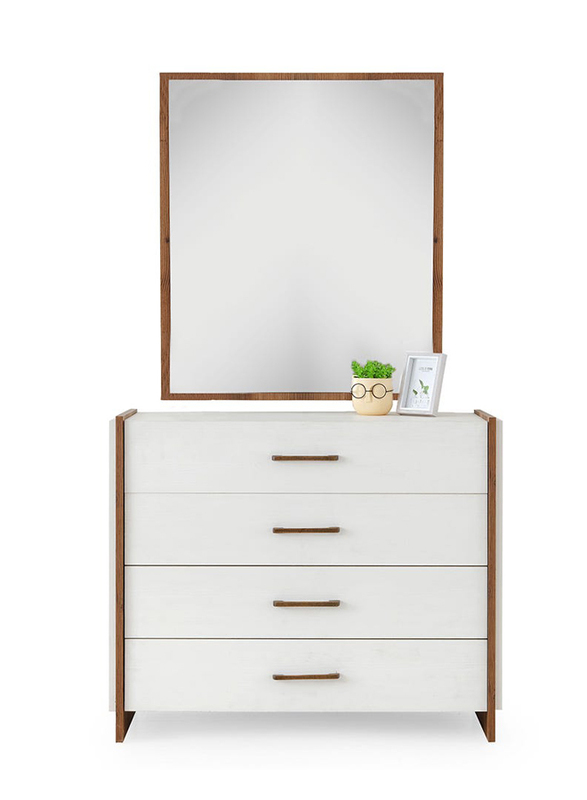 Danube Home Gordion Dresser with Mirror, 100 x 42.5 x 82cm, Light Cream