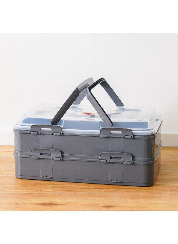 

Danube Home Qlux Takeaway Dublex Pastry Carryying Box, Grey