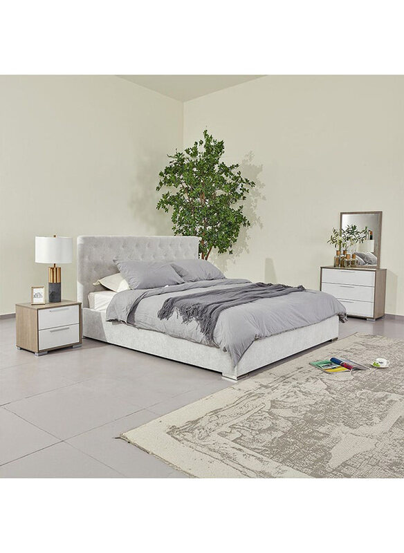 

Danube Home Austin Bedroom Set, 4 Piece, Light Grey/ White/Walnut