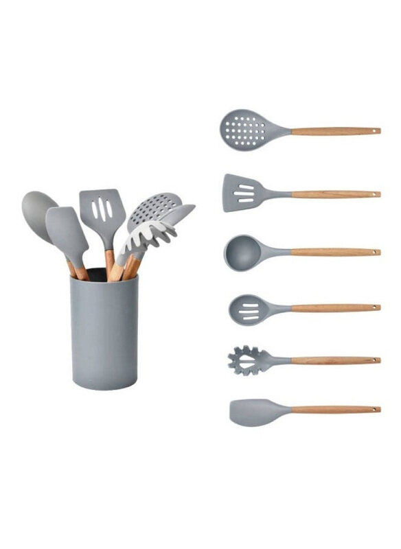 

Danube Home Essential 7-Piece Utensil Set, Natural/Grey