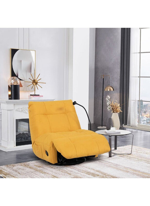 

Danube Home Lapiz 1 Seater Swivel Recliner with Phone Holder, Yellow