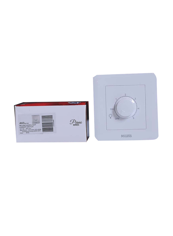 Milano Piano Series Light Dimmer, 630W, White