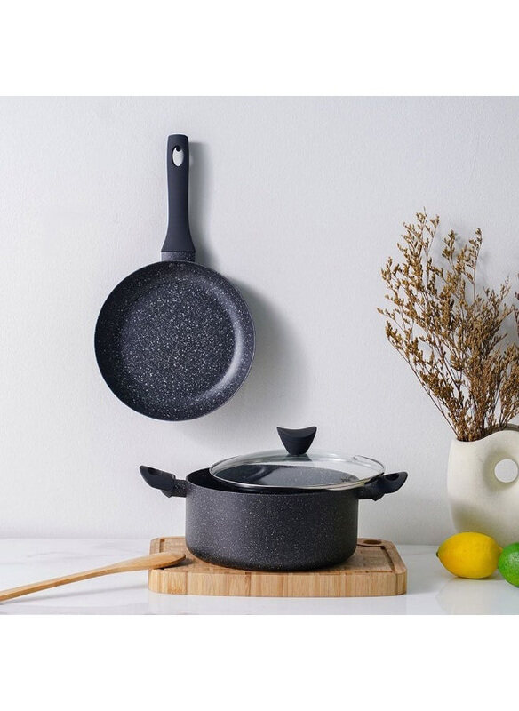 

Danube Home 3-Piece Essential Cookware Set, Black