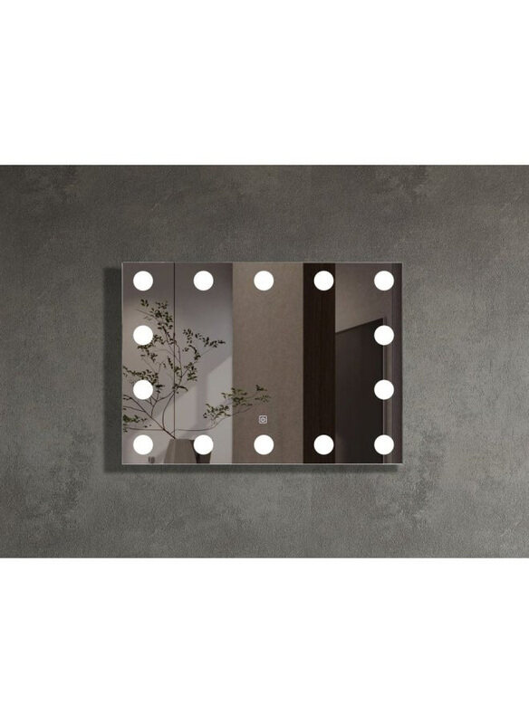 

Danube Home Copper Free Bathroom Wall Mounted Modern Mirror for Bedroom Living Room With Lighting Bulbs, Clear