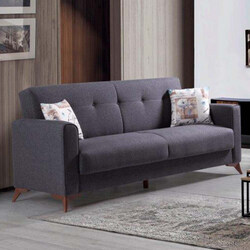 Danube Home Stockholm 3 Seater Fabric Sofa, Dark Grey