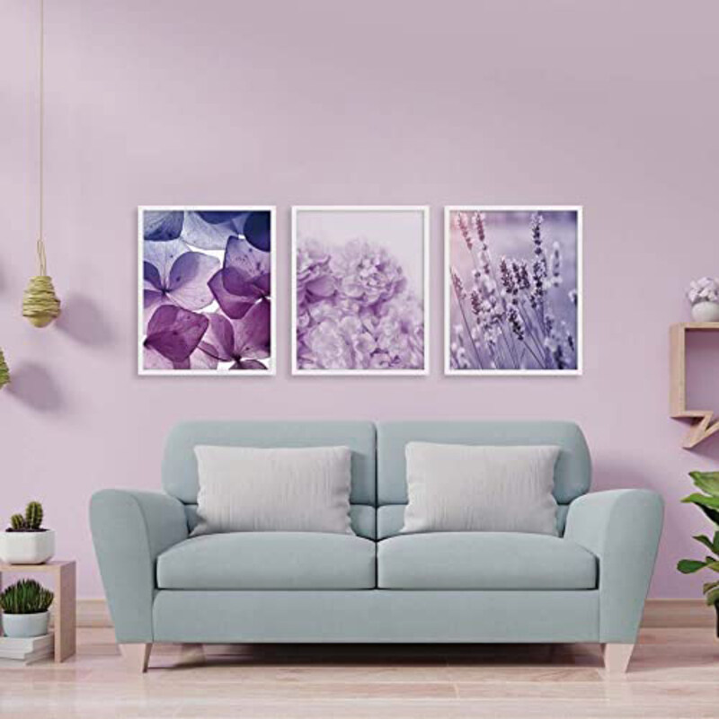 

Danube Home Gallery Flower Set 3 Framed Art, White