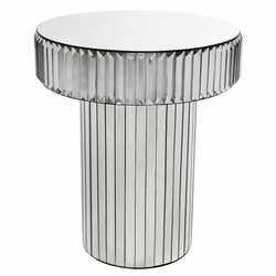 Danube Home Worley Round End Table, Silver