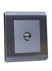 Danube Home Metal Plate Brushed Milano Satellite Outlet, Silver