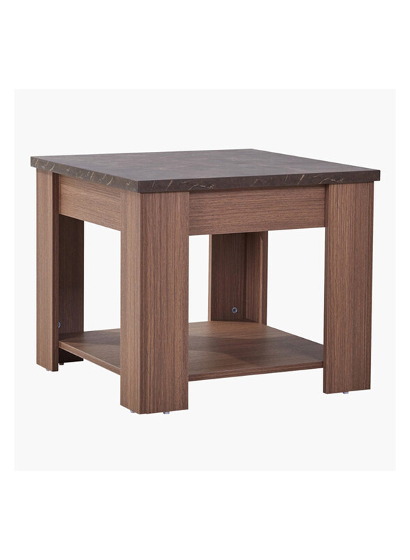 

Danube Home Space Saving Square Heather End Table, Marble/Oak