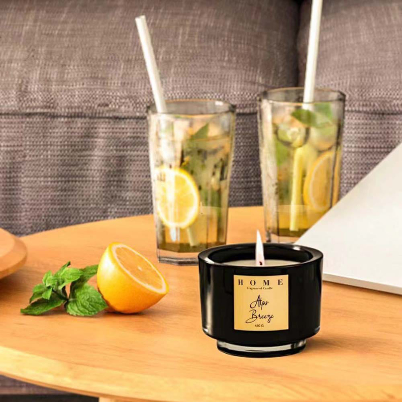 Danube Home Renaissance Scented Candle, Black Jar, Alps Breeze, 9.5 x 9.5 x 10 cm, 170 gm, Black