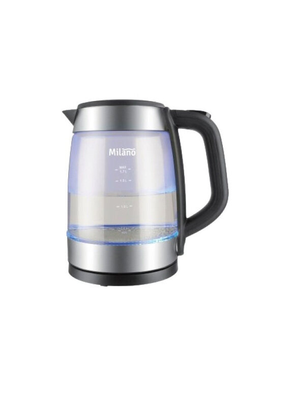 

Danube Home 1.7 Ltr Milano Glass Kettle, Ml-17G03A2, Black