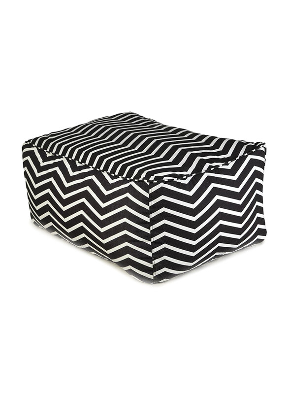 

Danube Home Elba Waves Poly Canvas Pouffe, 90 x 60 x 40cm, Black