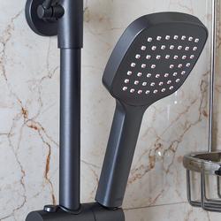 Danube Home Milano Enzo Bath Shower with Rod & Rain Shower Complete Set, Grey