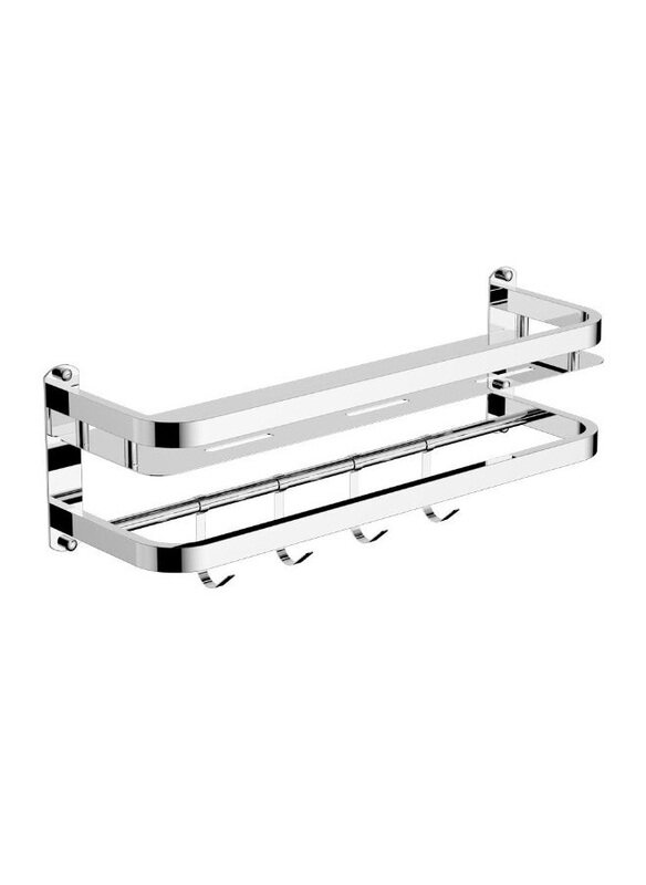 

Danube Home Milano Mile Plus 1 Layer Stainless Steel Corner Shelf, Chrome