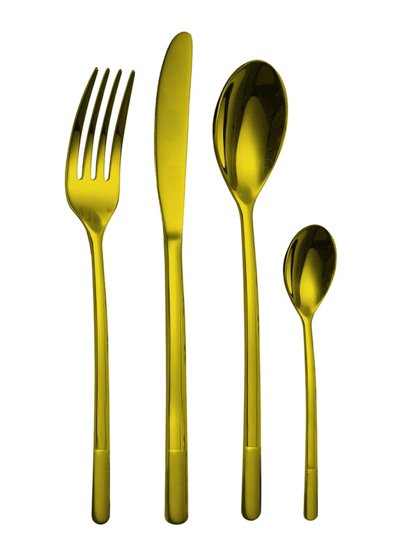 

Danube Home 24-Piece Tennessee Stainless Steel 201 Cutlery Set, 812000600514, Gold