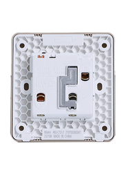 Milano 13A Single Switched Socket With Led Indicator, Gold