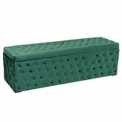 Danube Home Randyl Storage Ottoman, Emerald Green