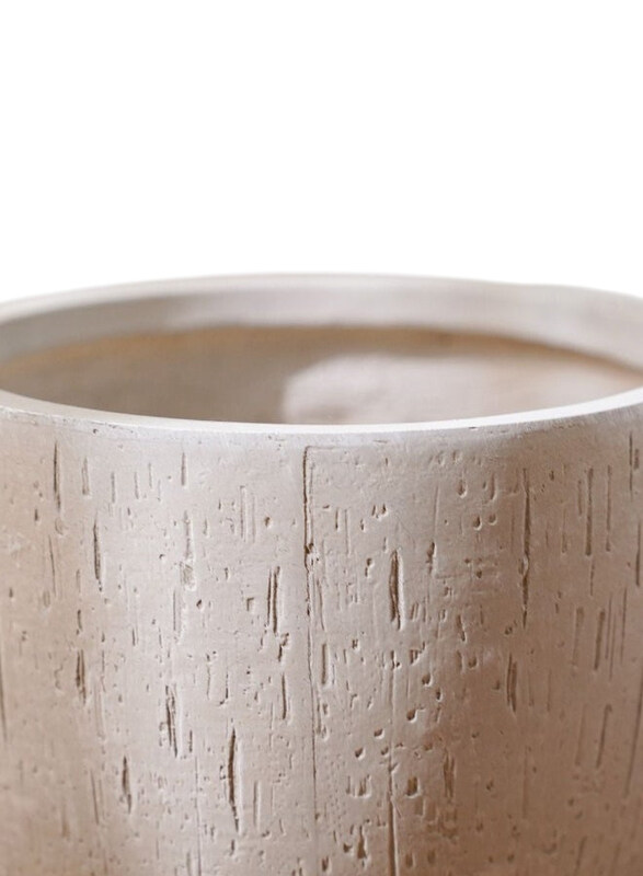 

Danube Home Fiber Clay Pot with Rain Drops Design, Beige