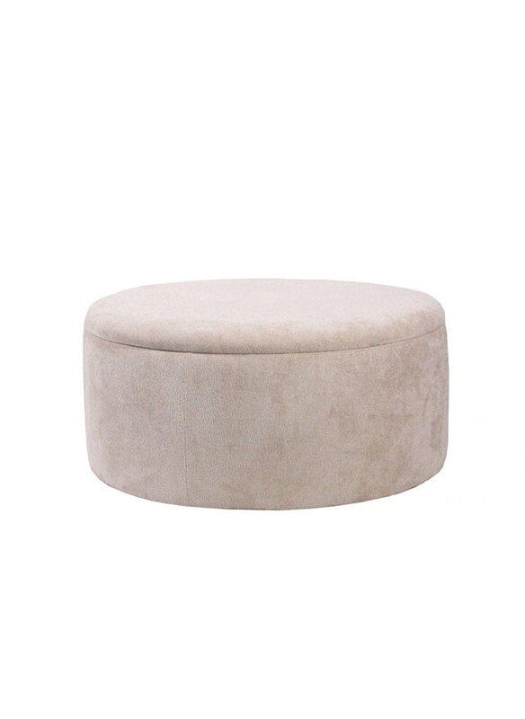

Danube Home Edlyn Fabric Storage Modern Design Ottoman Footrest Pouf, Beige