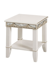 Danube Home Space Saving Celestial End Table, White/Gold