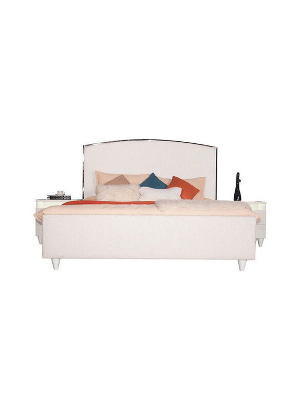 

Danube Home Raigor Strong & Sturdy King Bed, White/ Silver