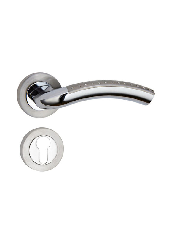 

Danube Home Milano A-140 Legue Door Handle On Rosette, Silver