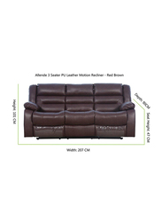 Danube Home Allende 3 Seater Fabric Motion Recliner, Brown