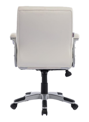 Danube Home Ventura Swivel Mid Back Office Chair, White