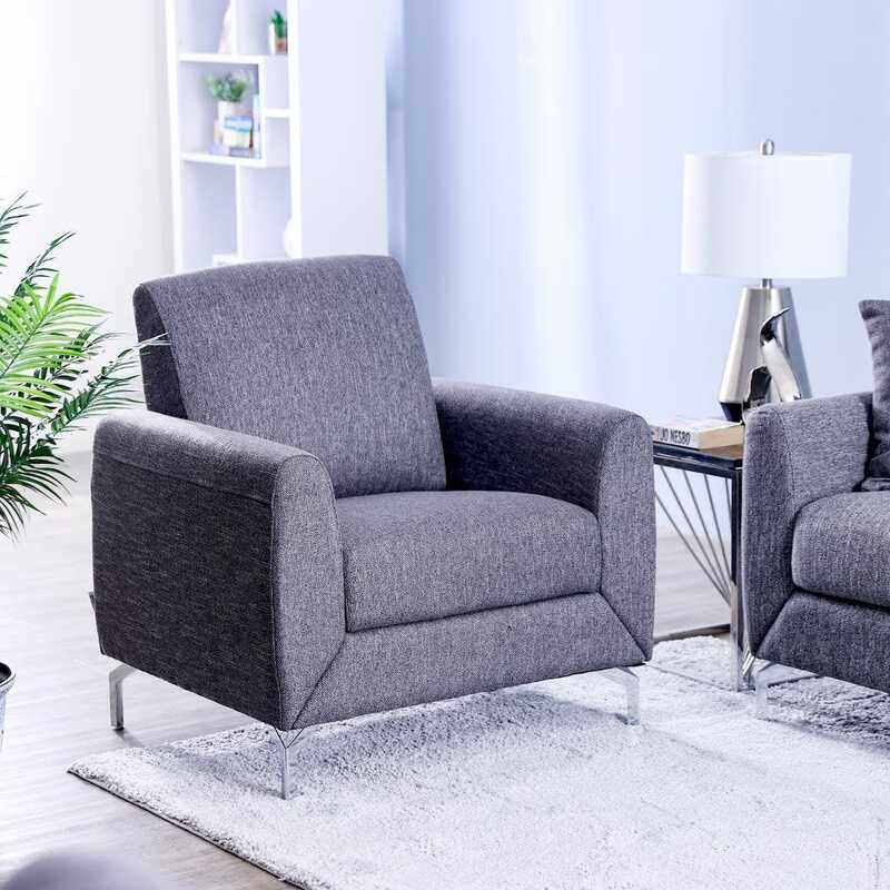 

Danube Home Jozel 1 Seater Fabric Sofa, Dark Gray