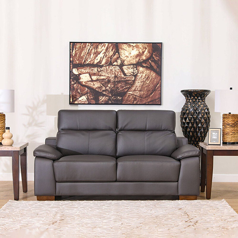 

Danube Home Efraim 2 Seater Half Leather Sofa, Black